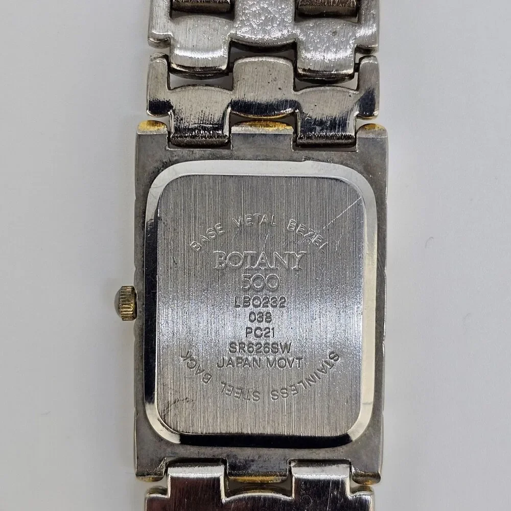 Botany 500 Watch Men 25mm Black Dial‎ Gold Gray Bracelet Band 7
